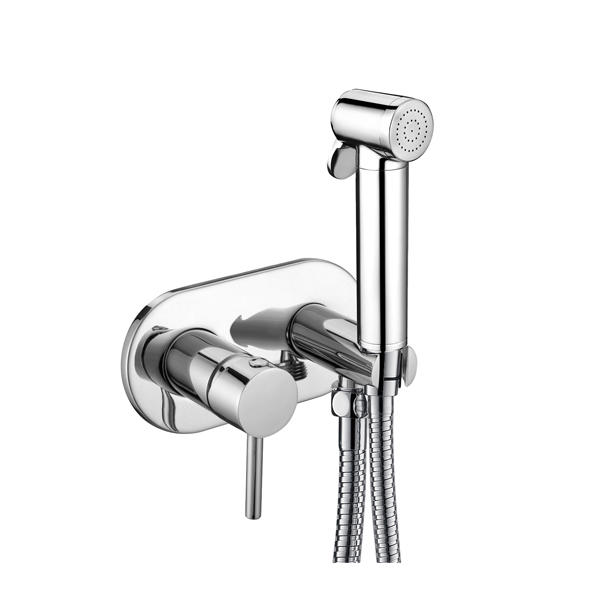 3268-28S2 mosadzný faucet páková sprchová batéria na teplú/studenú vodu s držiakom, s mosadzným bidetovým rozprašovačom, so sprchovou hadicou 1,2 m;