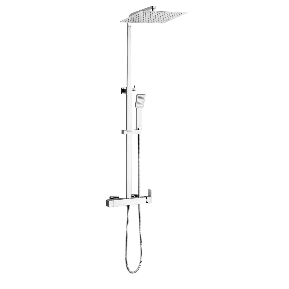 YS34185 Štvorcový sprchovací stĺp, dažďový sprchový stĺp so sprchovou batériou, výškovo nastaviteľný;