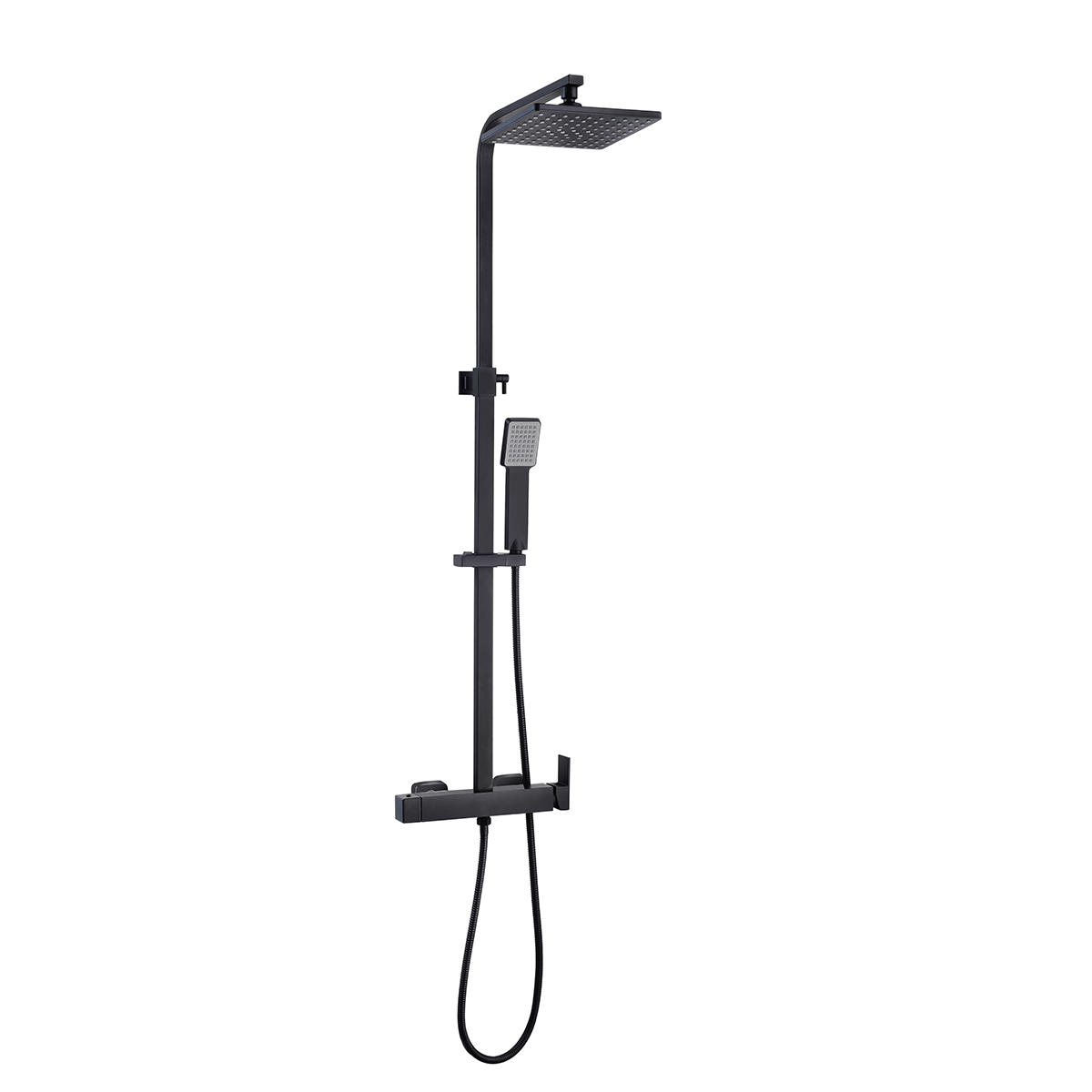 YS34185B Štvorcový sprchovací stĺp, dažďový sprchový stĺp so sprchovou batériou, výškovo nastaviteľný;