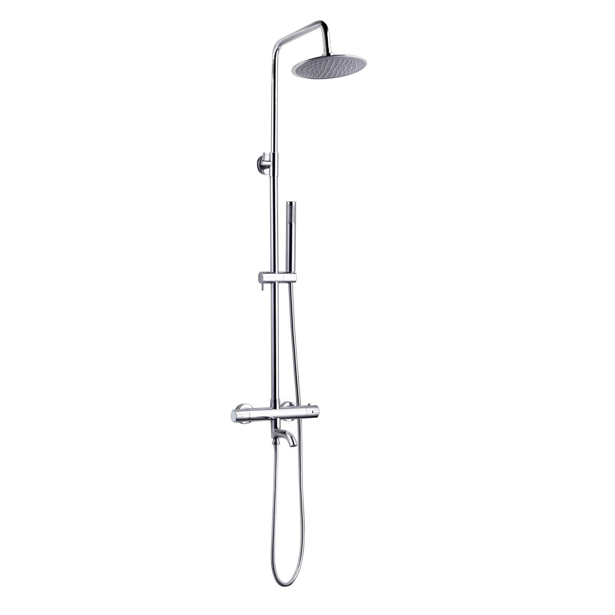 YS34222 Sprchový stĺp s výtokom, termostatický dažďový sprchový stĺp, výškovo nastaviteľný;