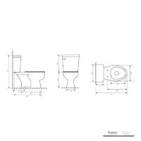 YS22202 2-dielna keramická toaleta, predĺžená toaleta S-trap, certifikovaná toaleta TISI/SNI;