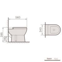 YS22215F Stojace keramická toaleta, umývacia toaleta so sifónom P;