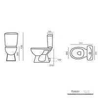 YS22221P 2-dielna keramická toaleta, zmývacia toaleta so záklopkou P;