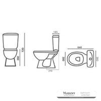 YS22221S Retro dizajn 2-dielna keramická toaleta, zmývacia toaleta s uzáverom P;