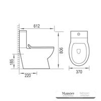 YS22270P 2-dielna keramická toaleta Rimless, umývacia toaleta so sifónom P;
