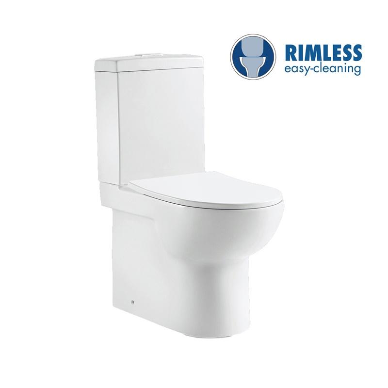 YS22275 2-dielna keramická toaleta bez okrajov, umývadlo P-trap;