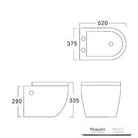 YS22288H Závesné keramické WC, Závesné WC, umývadlo;