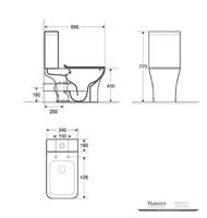 YS22291P 2-dielna keramická toaleta Rimless, umývacia toaleta so sifónom P;