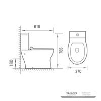 YS22292 2-dielna keramická toaleta Rimless, umývacia toaleta so sifónom P;