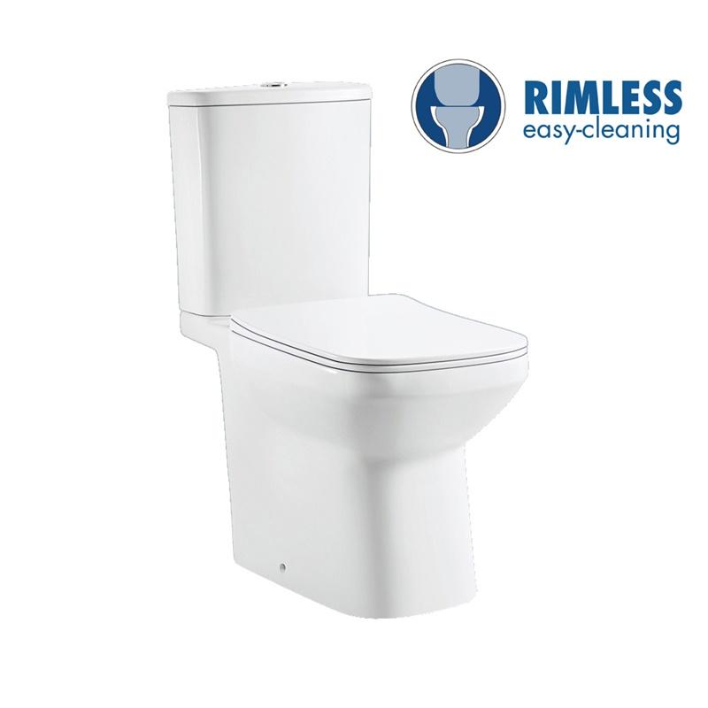 YS22295 2-dielna keramická toaleta bez okrajov, umývadlo P-trap;