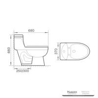 YS24251 Jednodielna keramická toaleta, sifónová;