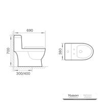 YS24253 Jednodielna keramická toaleta, sifónová;