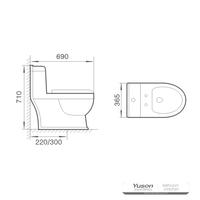 YS24256 Jednodielna keramická toaleta, sifónová;