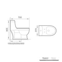 YS24258 Jednodielne keramické WC, sifónové;