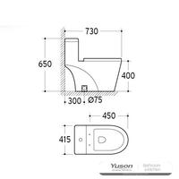 YS24284 Jednodielna keramická toaleta, sifónová;