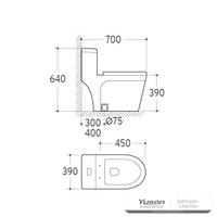 YS24286 Jednodielna keramická toaleta, sifónová;