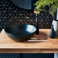 YS28401-MB Matná čierna keramika nad umývadlo, umelecké umývadlo, keramický drez;