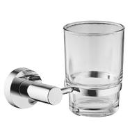19384 Kúpeľňové doplnky, držiak pohára, zinok/mosadz/SUS držiak pohára a sklenený pohár;